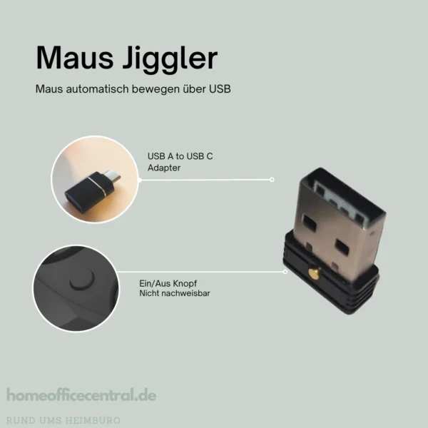 Maus jiggler auf USB A Basis mit USB C Konverter