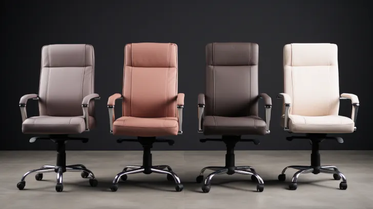 drei schlichte, moderne stühle für büro 4 farben, dunkel